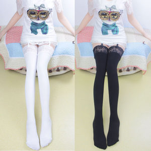 春秋蕾絲花邊吊帶襪長(zhǎng)筒襪女襪美腿襪大腿襪高筒襪160-180穿